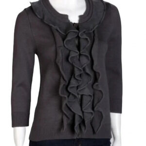 ESCIO BOUTIQUE EUC WOMENS ZIP GRAY SWEATER TOP SHIRT WINTER FALL HOLIDAY SIZE XL